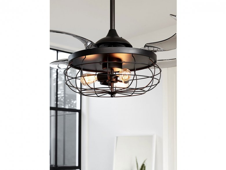 Fanaway-Industri-Ceiling-Fan-In-Black-With-Smoke-Coloured-Retractable-Blades-And-Light-LF222